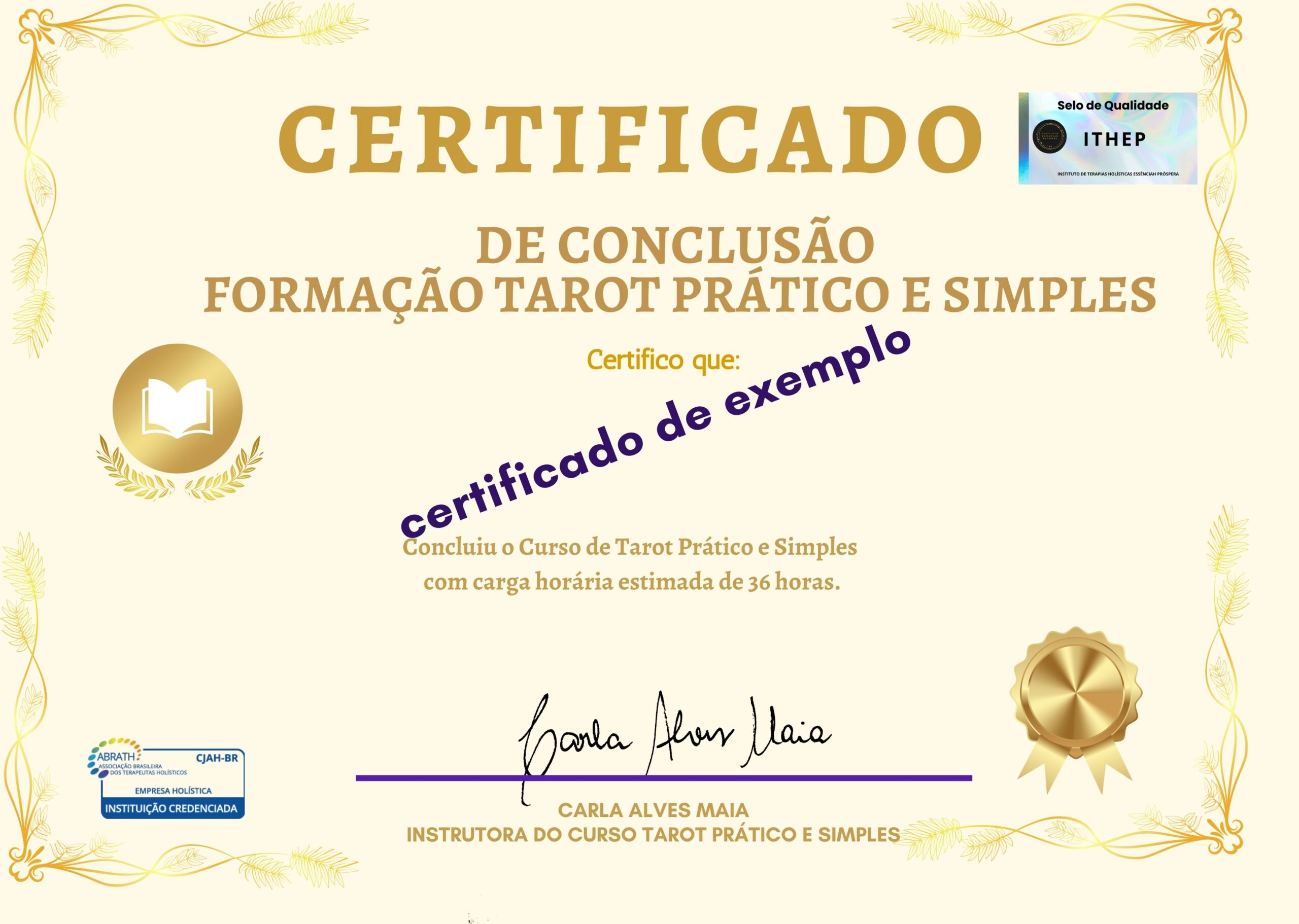 Modelo de Certificado Tarot
